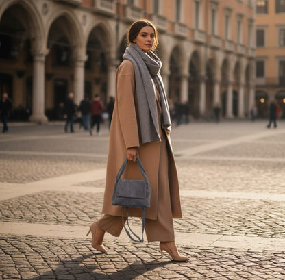 Italian Genuine Suede Top-Handle Bag 262495