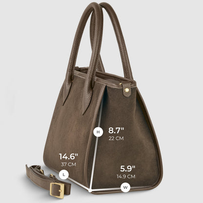 Italian Genuine Suede Top-Handle Bag 292711