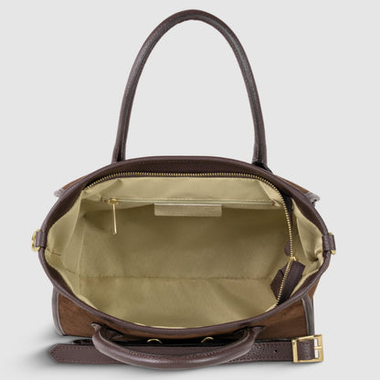 Italian Genuine Suede Top-Handle Bag 292711