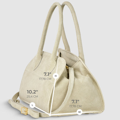 Italian Genuine Suede Top-Handle Bag 302811