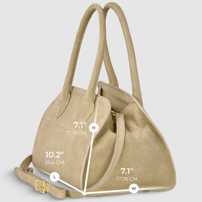 Italian Genuine Suede Top-Handle Bag 302811