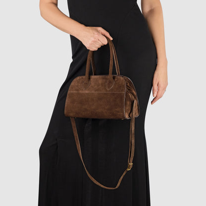 Italian Genuine Suede Top-Handle Bag 302811
