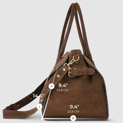 Italian Genuine Suede Top-Handle Bag 413912