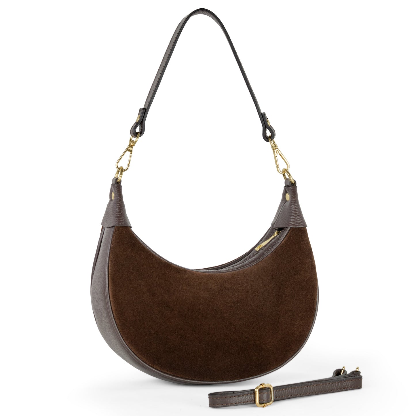 Italian Genuine Suede & Calf Leather Shoulder Bag 222024