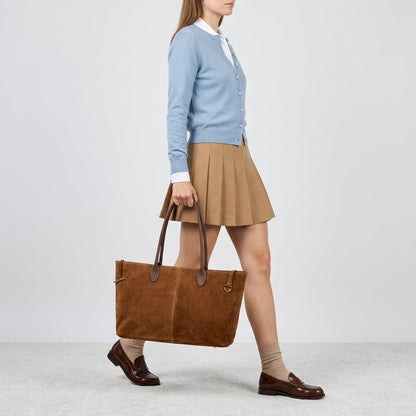 Italian Genuine Suede Tote Bag 242235