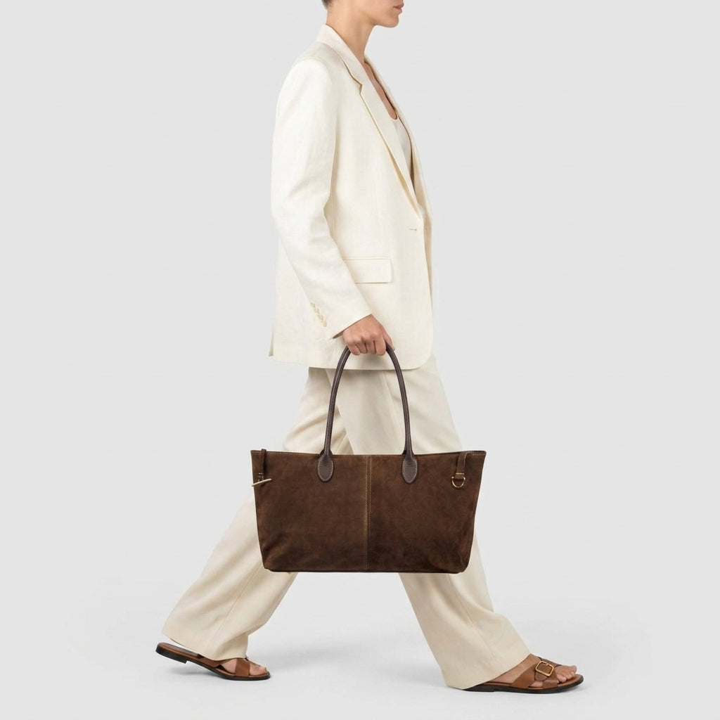 Italian Genuine Suede Tote Bag 242235