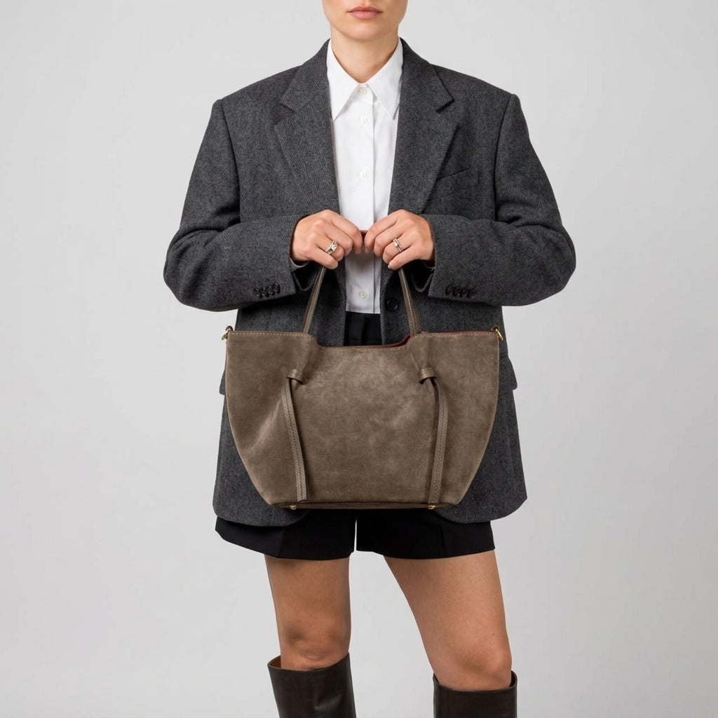 Italian Genuine Suede Tote Bag 292730