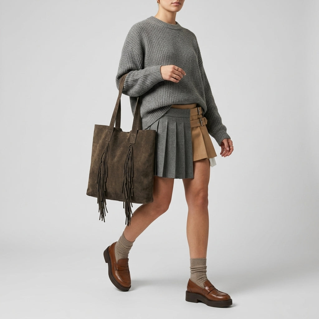 Italian Genuine Suede Tote Bag 272522