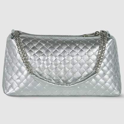 Italian Genuine Weave Metallic Suede Crossbody Bag 171522