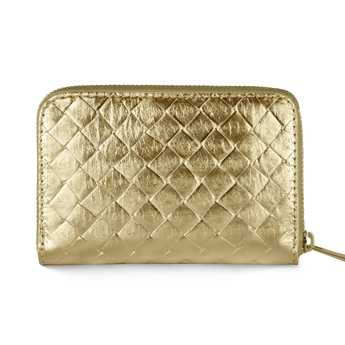 Italian Genuine Weave Metallic Suede Wallet 650988