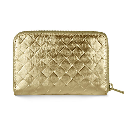 Italian Genuine Weave Metallic Suede Wallet 650988