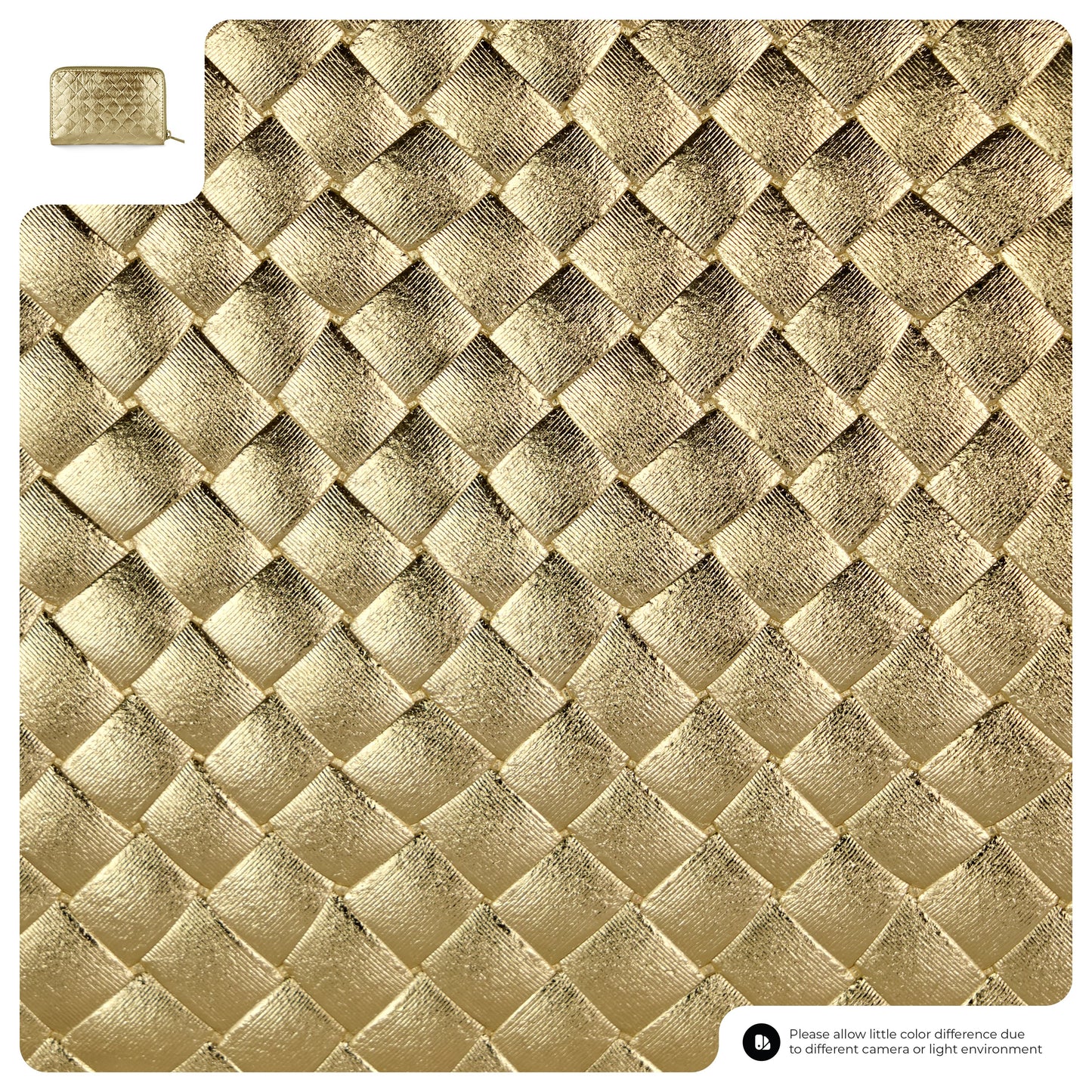 Italian Genuine Weave Metallic Suede Wallet 650988