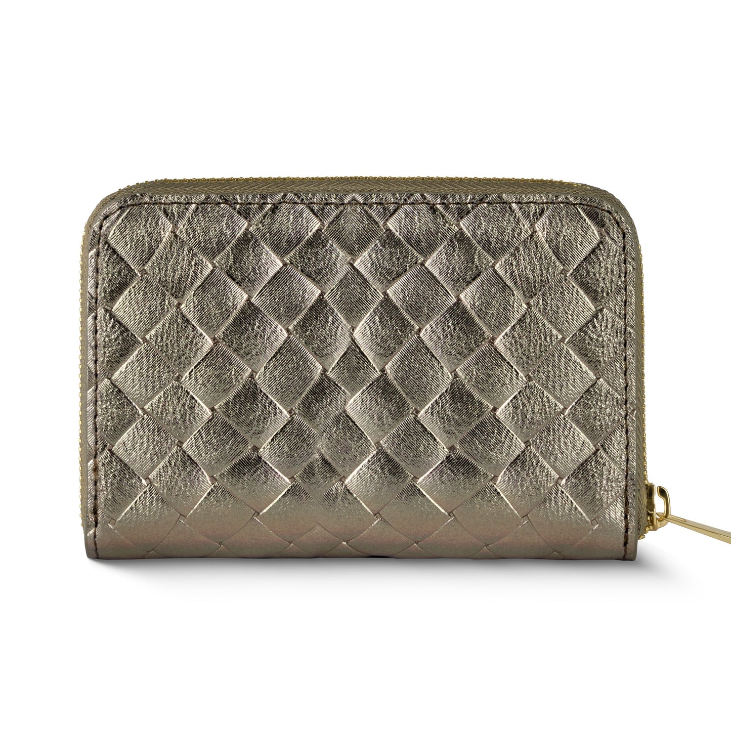 Italian Genuine Weave Metallic Suede Wallet 650988