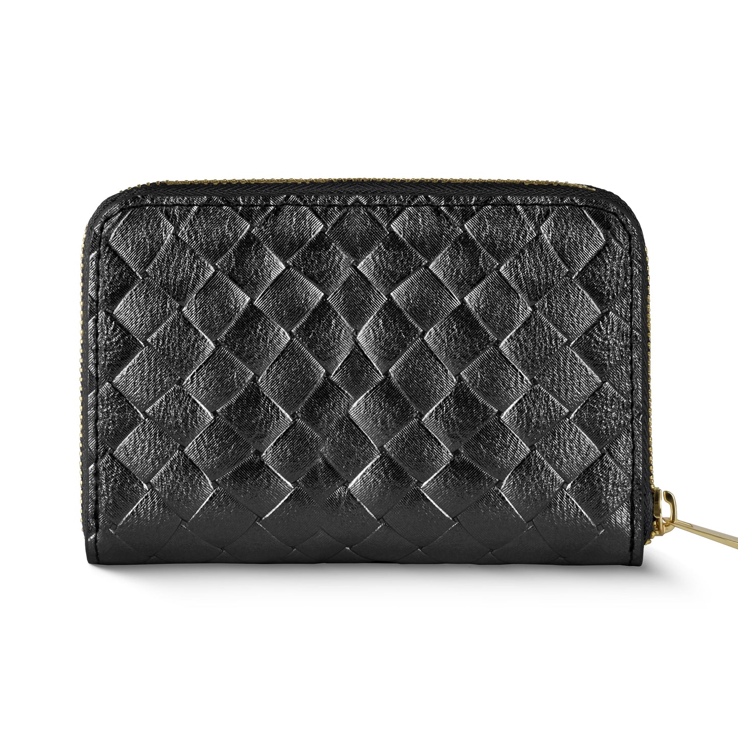 Italian Genuine Weave Metallic Suede Wallet 650988