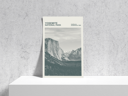 Yosemite National Park Print, Monochrome