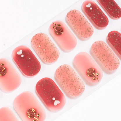 Heart Rose Gel Nails